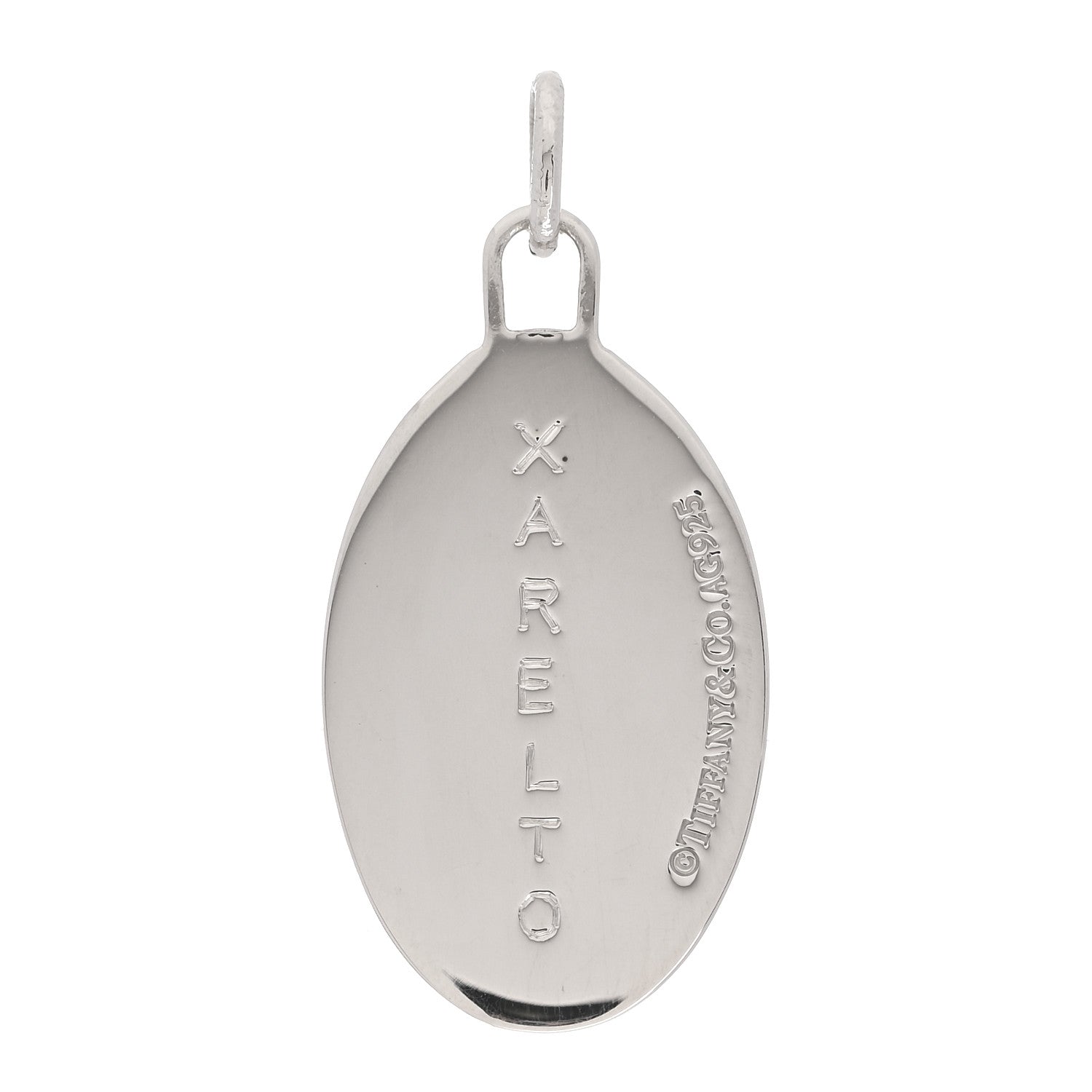 Tiffany Sterling Silver Caduceus Oval Tag Pendant 3 of 4