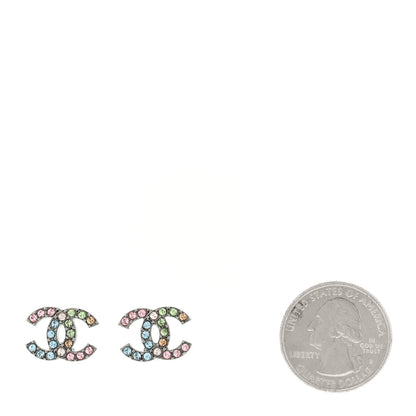 Chanel Ruthenium Crystal CC Earrings Multicolor 2 of 5