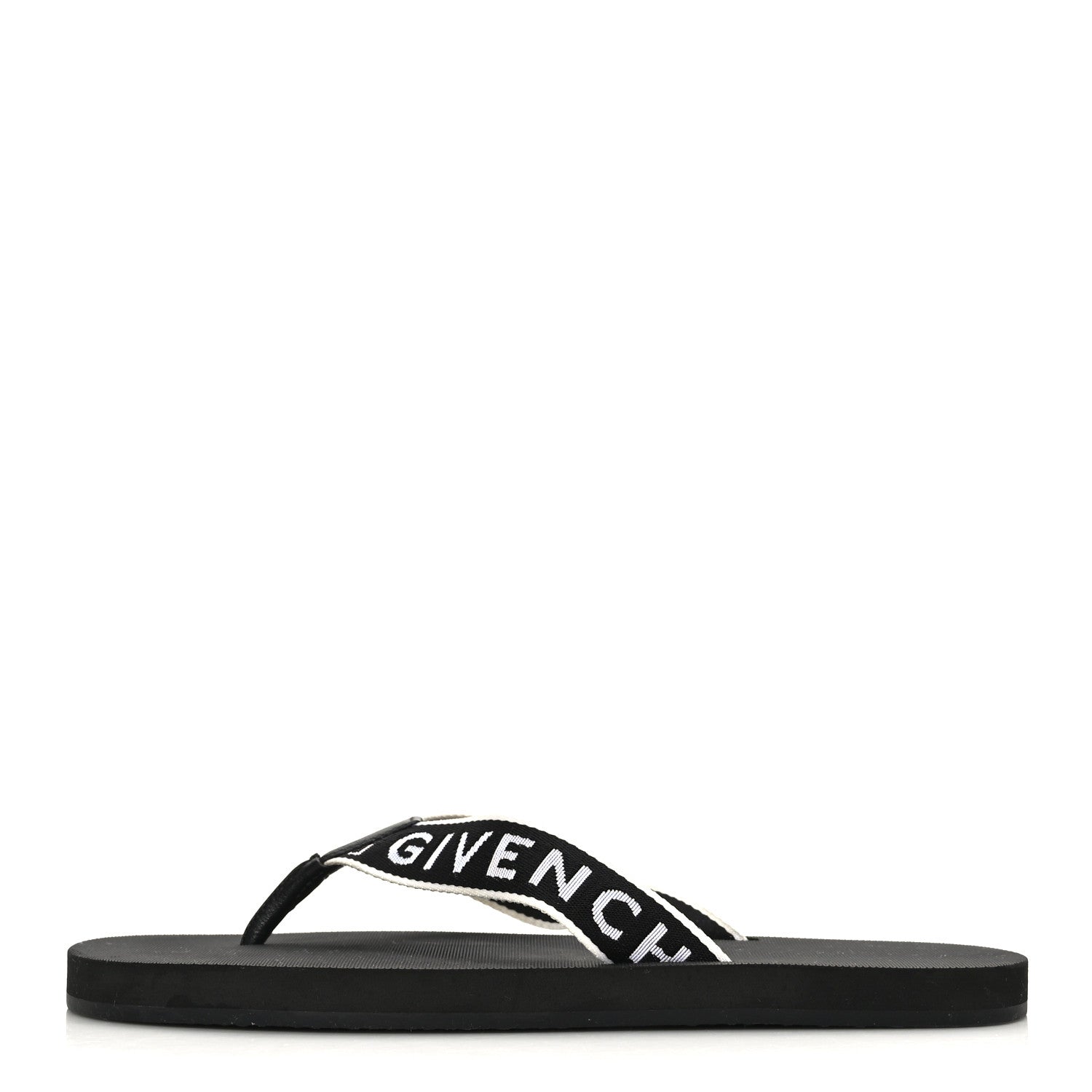Givenchy Cotton Logo Thong Strap Sandals 41 Black White 1 of 7