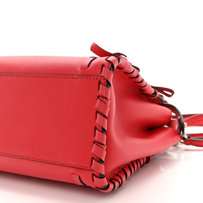 Fendi Vitello Seta Century Nappa Whipstitch Mini Peekaboo Iconic Satchel Fiamma 11 of 12