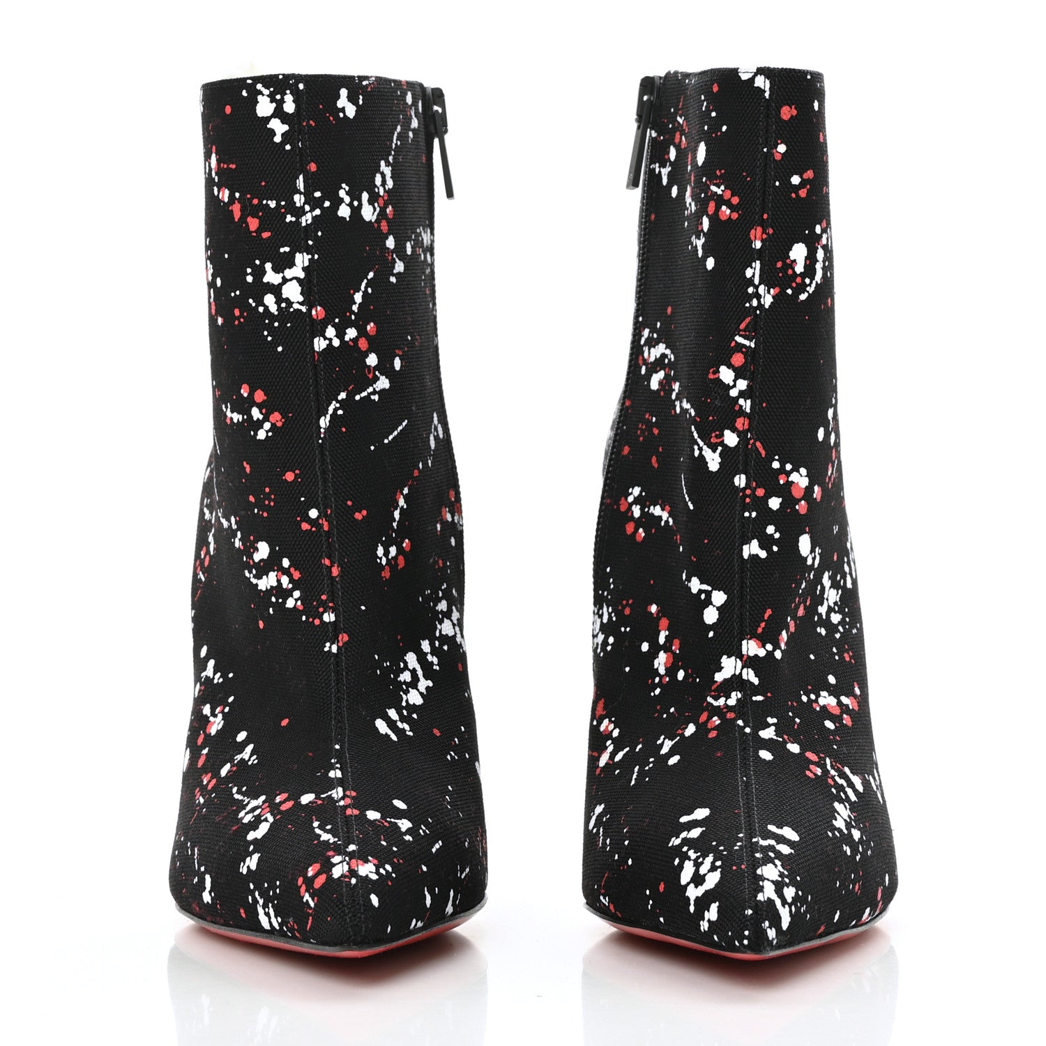 Christian Louboutin Toile Splash So Kate Booty 100 Ankle Boots 37 Black 2 of 6