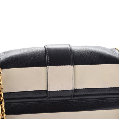 Valentino Garavani Nappa Striped B-Rockstud Flap Black Light Ivory 9 of 12