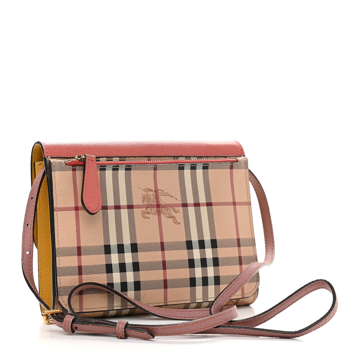 Burberry Derby Calfskin Haymarket Check Small Loxley Crossbody Cinnamon Red Multicolor 3 of 17