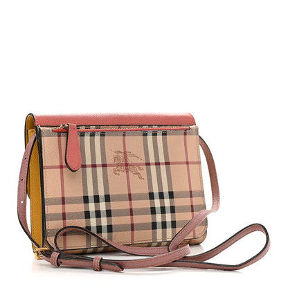 Burberry Derby Calfskin Haymarket Check Small Loxley Crossbody Cinnamon Red Multicolor 3 of 17
