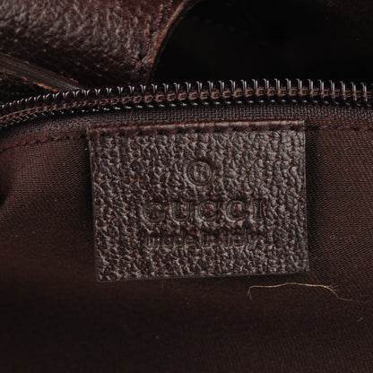 Gucci GG Monogram Medium Web Handle Double Pocket Tote Dark Brown 6 of 7