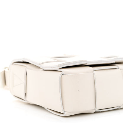 Bottega Veneta Lambskin Maxi Intrecciato Cassette Crossbody Bag White 8 of 10