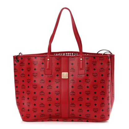 MCM Visetos Large Liz Reversible Shopper Tote Ruby Red 1 of 15