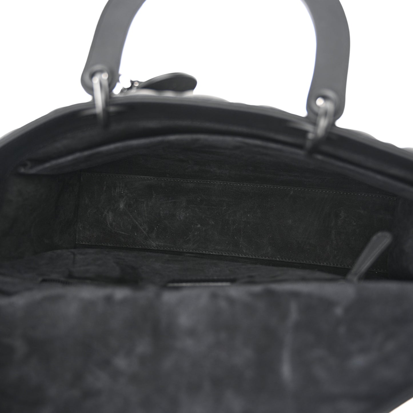 Ultra Matte Calfskin Cannage Large Lady Dior Black