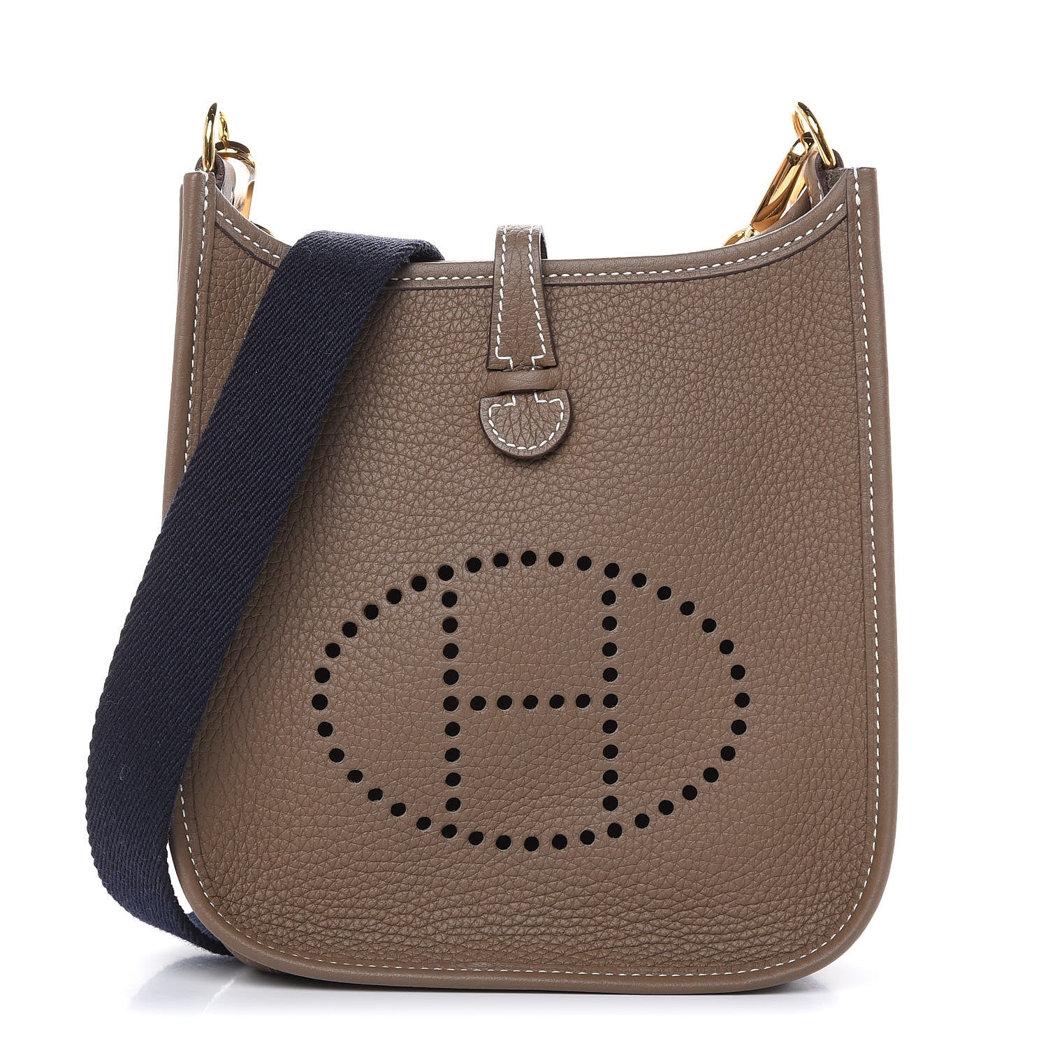 Hermes Taurillon Clemence Amazone Evelyne TPM Etoupe Bleu Indigo 1 of 11