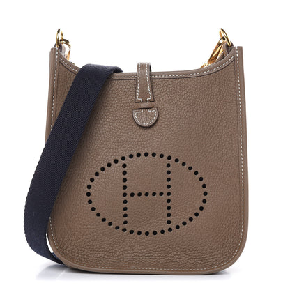 Hermes Taurillon Clemence Amazone Evelyne TPM Etoupe Bleu Indigo 1 of 11