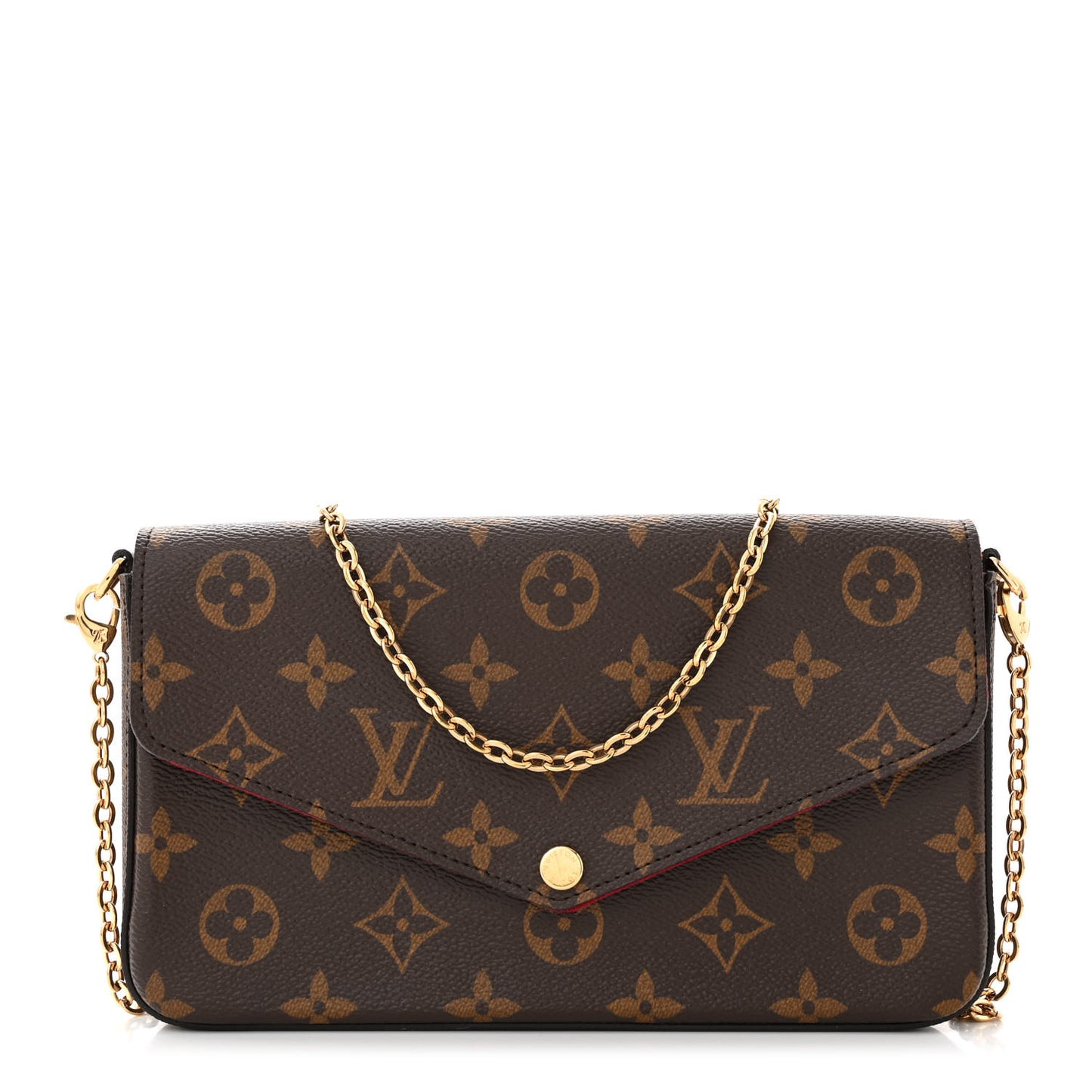 Monogram Pochette Felicie Chain Wallet Fuchsia