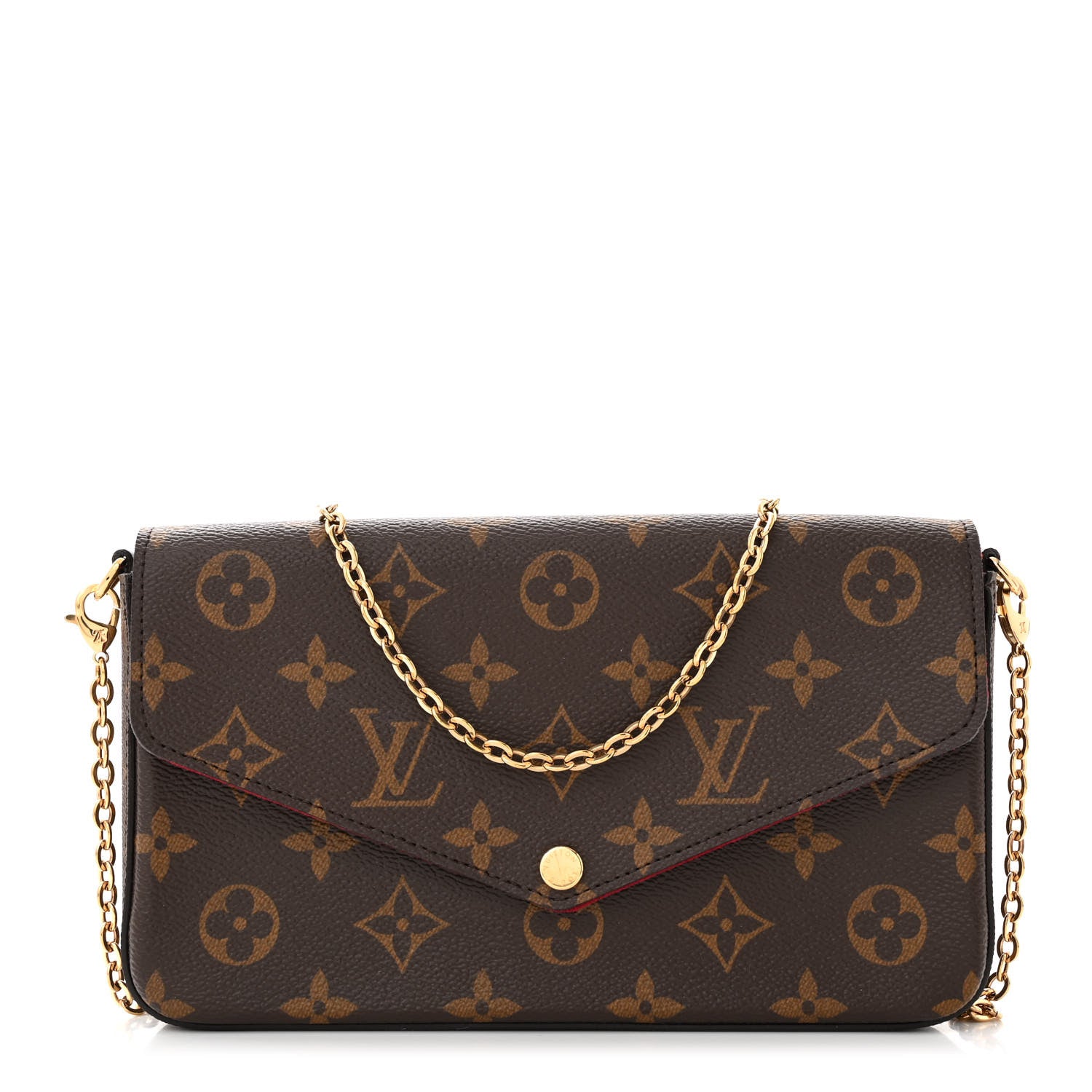 Louis Vuitton Monogram Pochette Felicie Chain Wallet Fuchsia 1 of 10