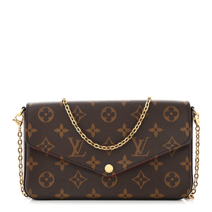 Louis Vuitton Monogram Pochette Felicie Chain Wallet Fuchsia 1 of 10