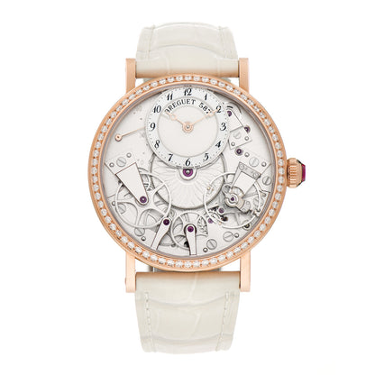 Breguet 18K Rose Gold Alligator Diamond Bezel 38mm Tradition Dame Skeleton Automatic Watch 7038BR/18/9V6 1 of 5