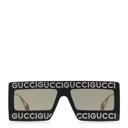 Gucci Acetate Crystal Mask-Frame Sunglasses GG0431S Black 3 of 7