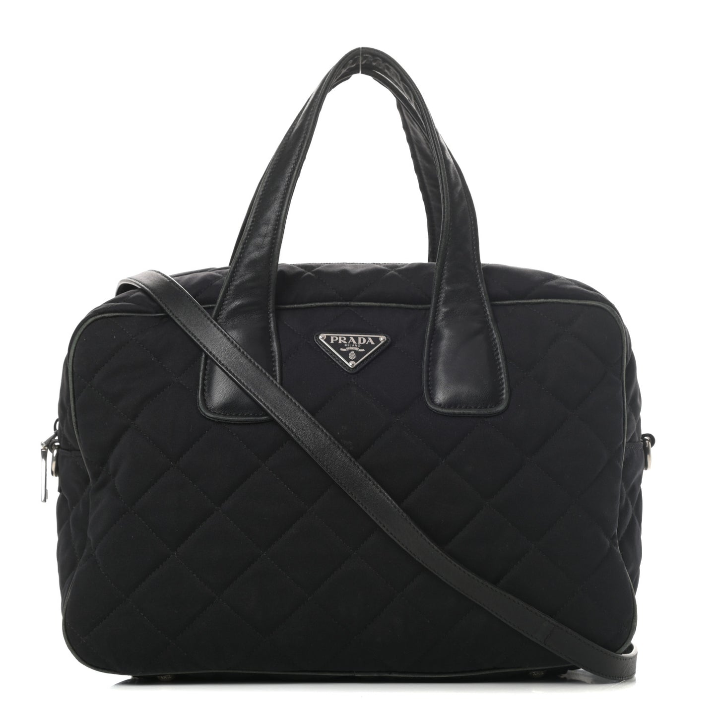 Nylon Tessuto Impuntu Quilted Bowler Black