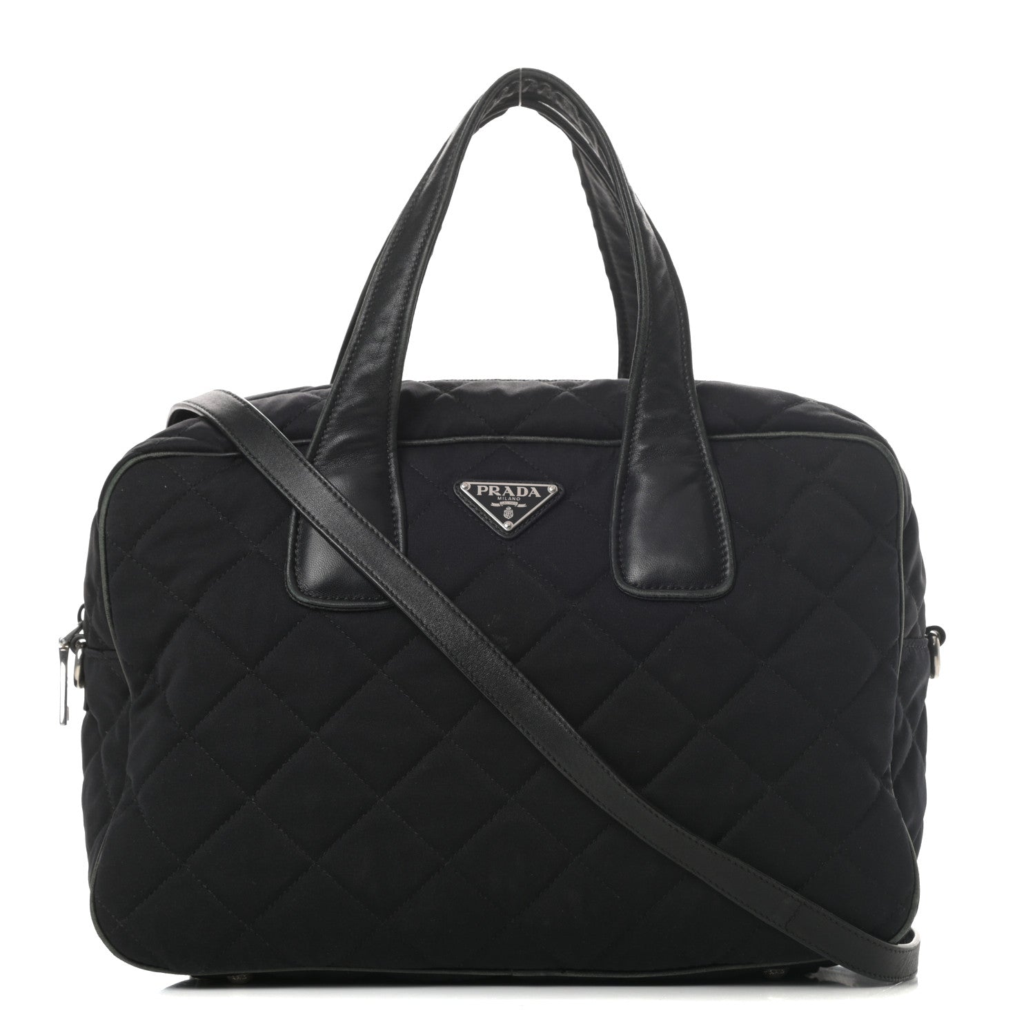 Prada Nylon Tessuto Impuntu Quilted Bowler Black 1 of 19