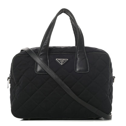 Prada Nylon Tessuto Impuntu Quilted Bowler Black 1 of 19