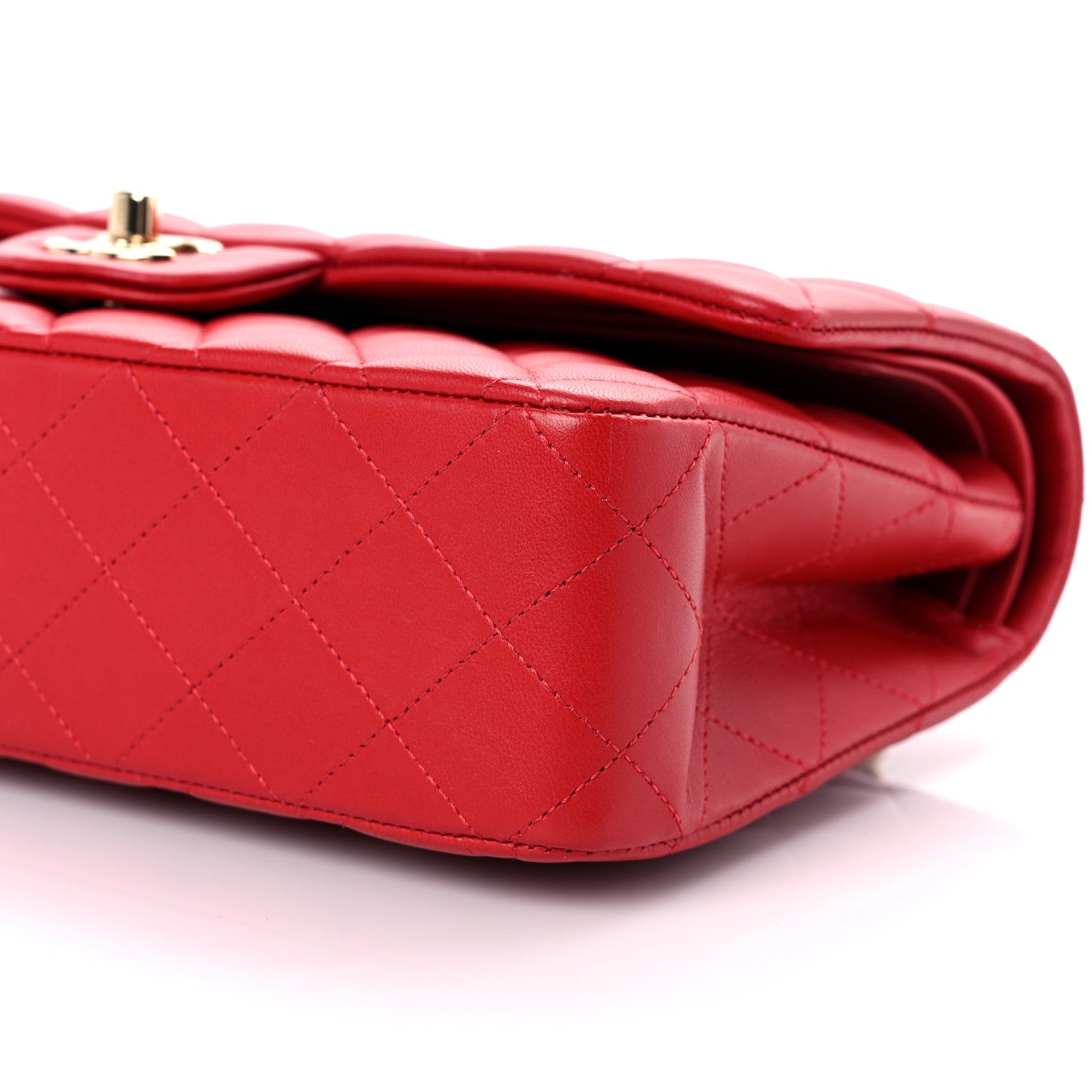 Chanel Lambskin Quilted Medium Double Flap Red 9 of 10