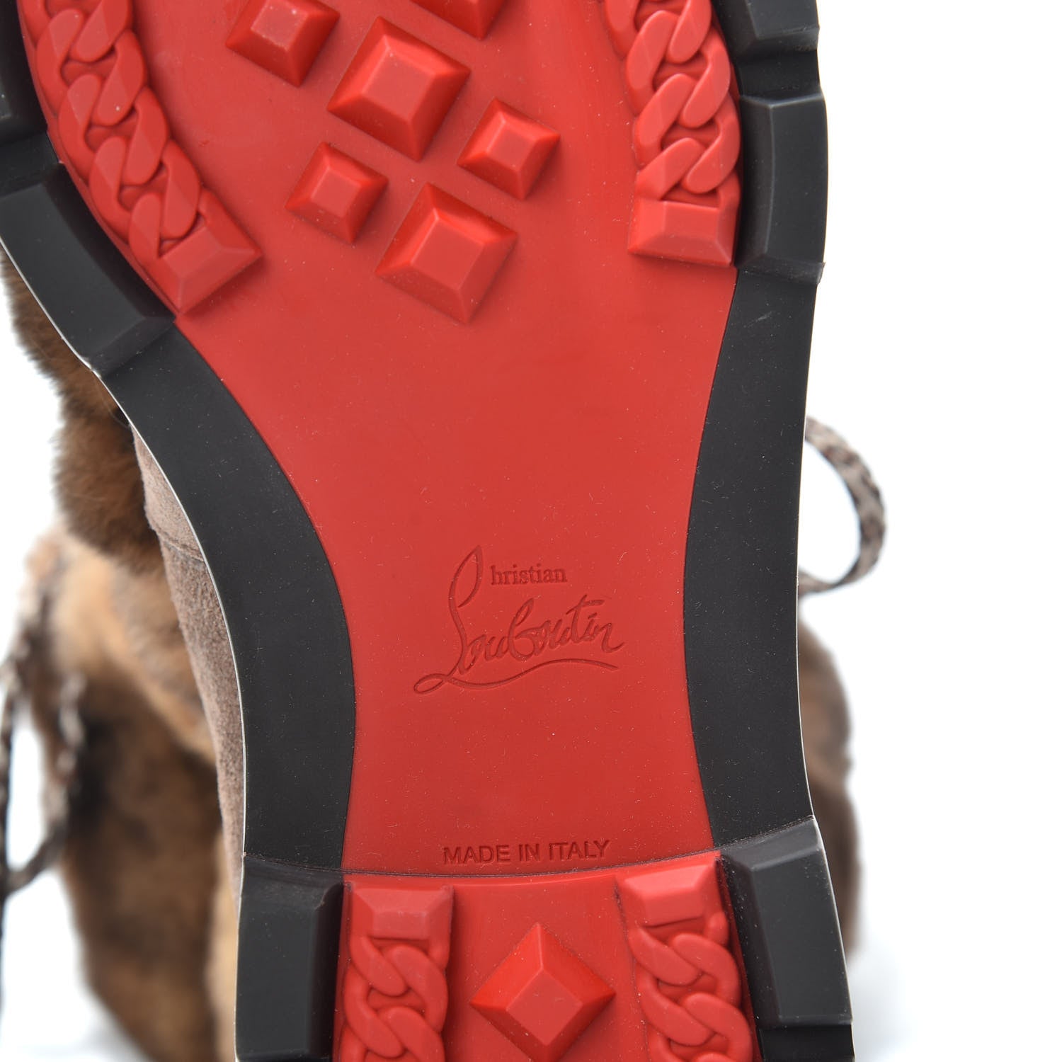 Christian Louboutin Suede Orylag Fur Mens Snow Black Flat Hiking Boots 39 Testa Di Moro Naturel 5 of 6