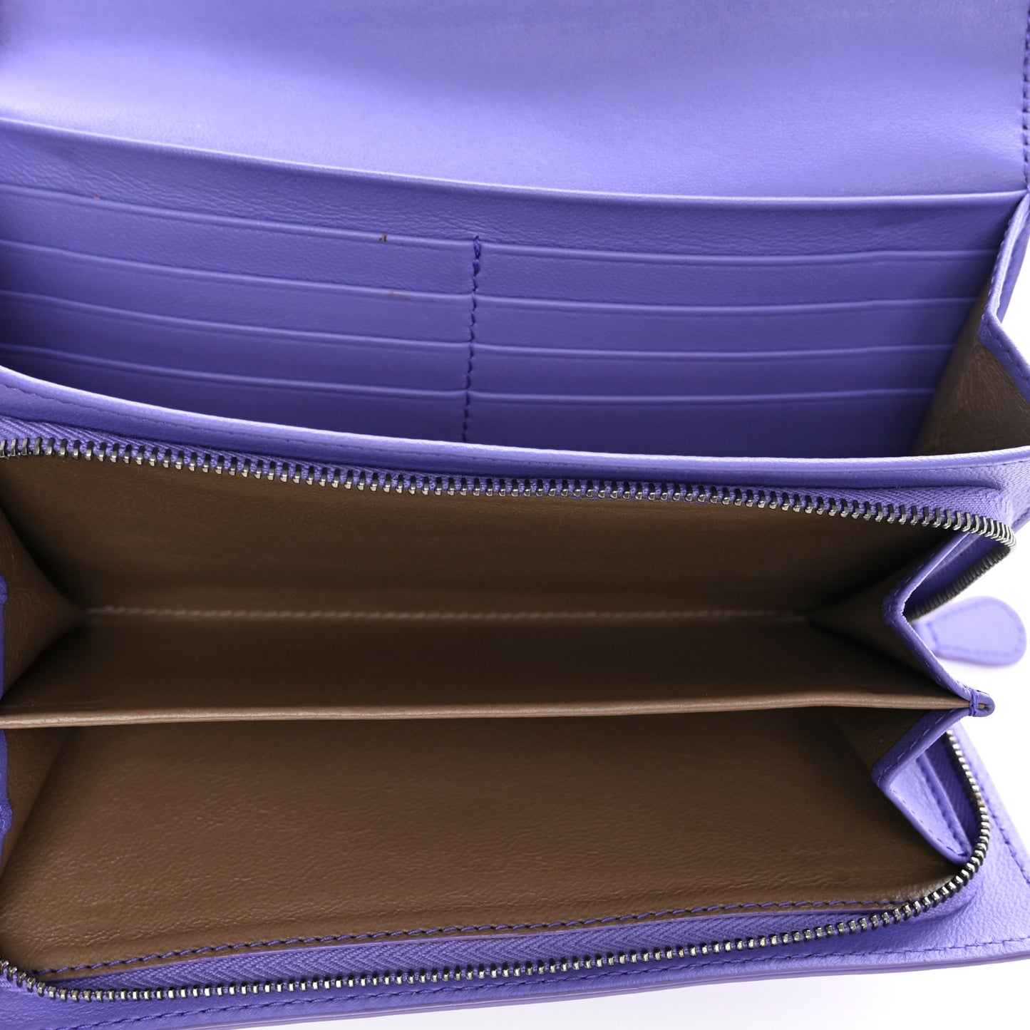 Nappa Intrecciato Continental Flap Wallet Lavender