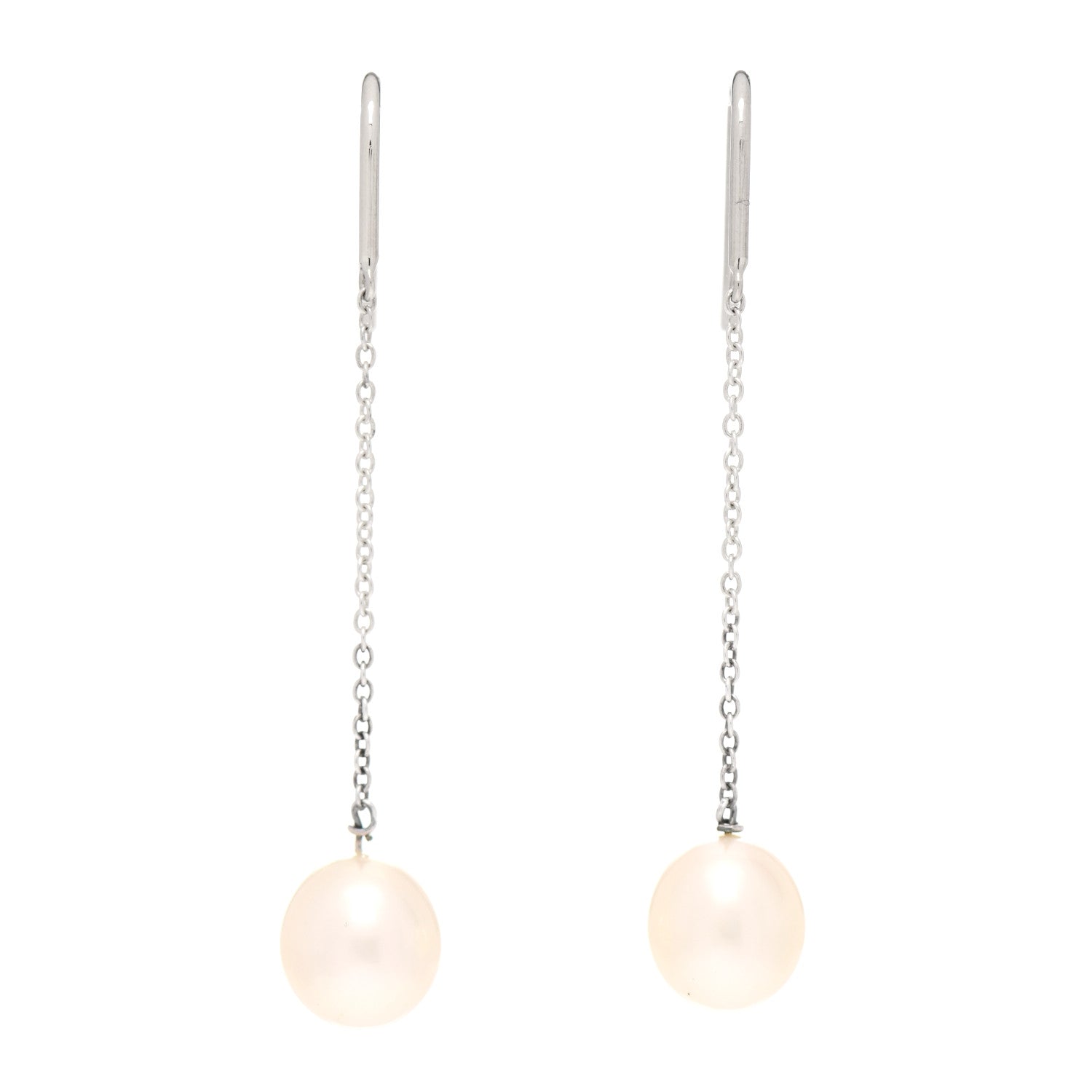Tiffany Sterling Silver Pearl 8mm Elsa Peretti Pearls By The Yard Earrings 1 of 4