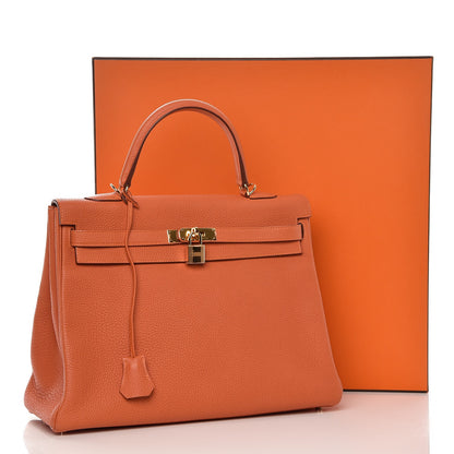 Hermes Togo Kelly Retourne 35 Orange 34 of 34