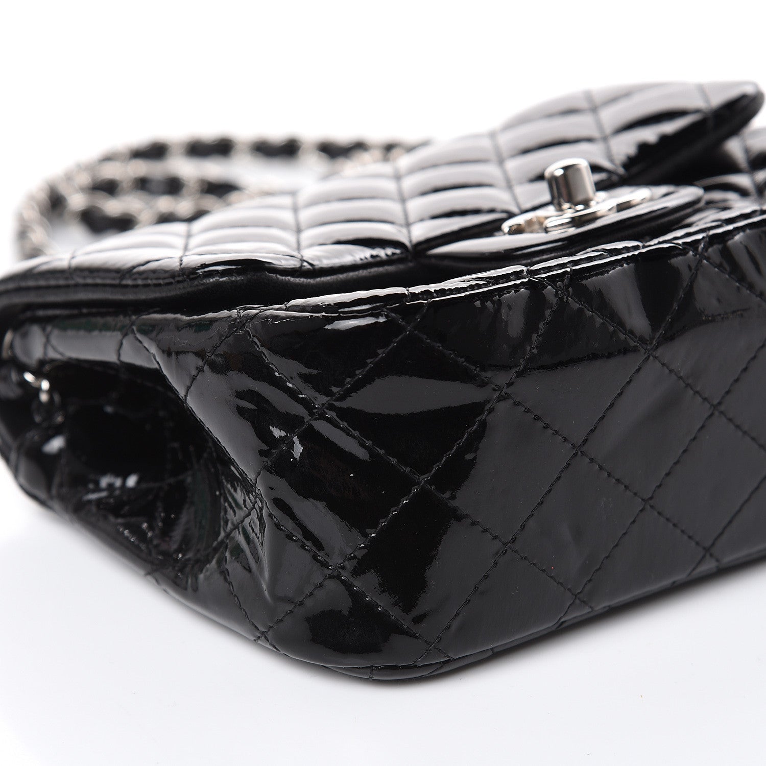 Chanel Patent Calfskin Quilted Mini Square Flap Black 8 of 12