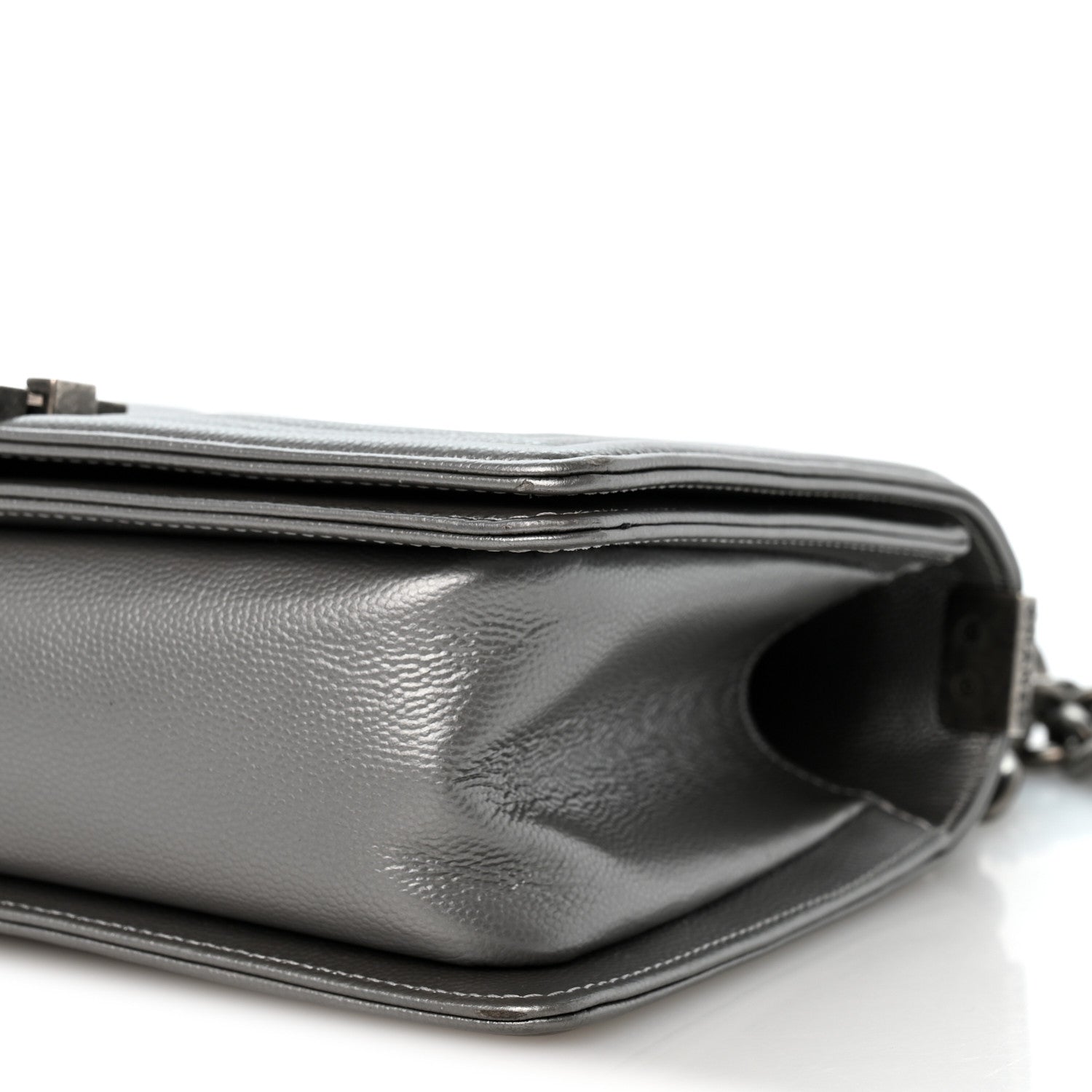 Chanel Metallic Caviar Quilted Medium Boy Flap Silver 10 of 14