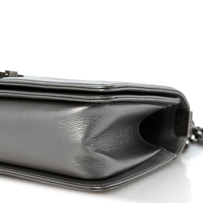 Chanel Metallic Caviar Quilted Medium Boy Flap Silver 10 of 14
