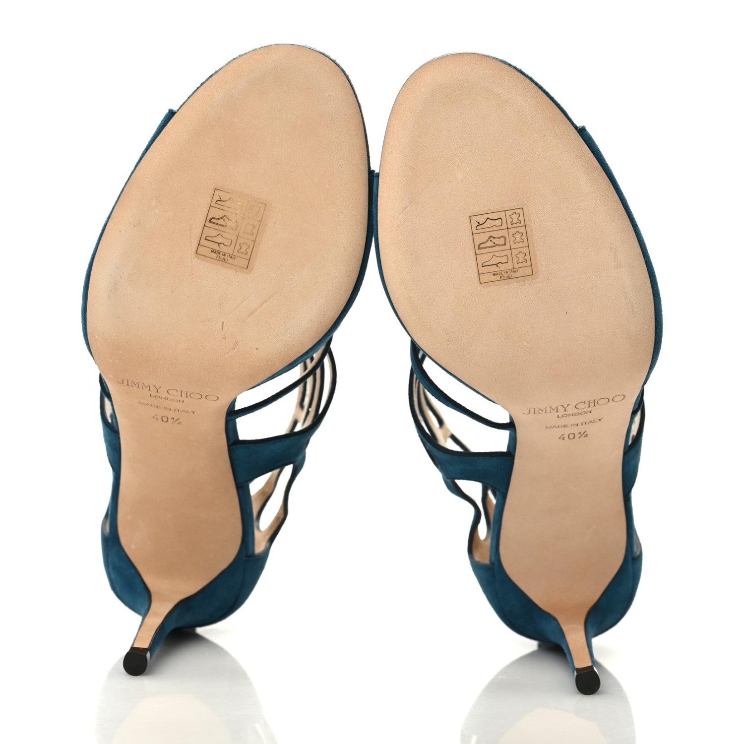 Jimmy Choo Suede Ren 100 Sandals 40.5 Blue 5 of 7