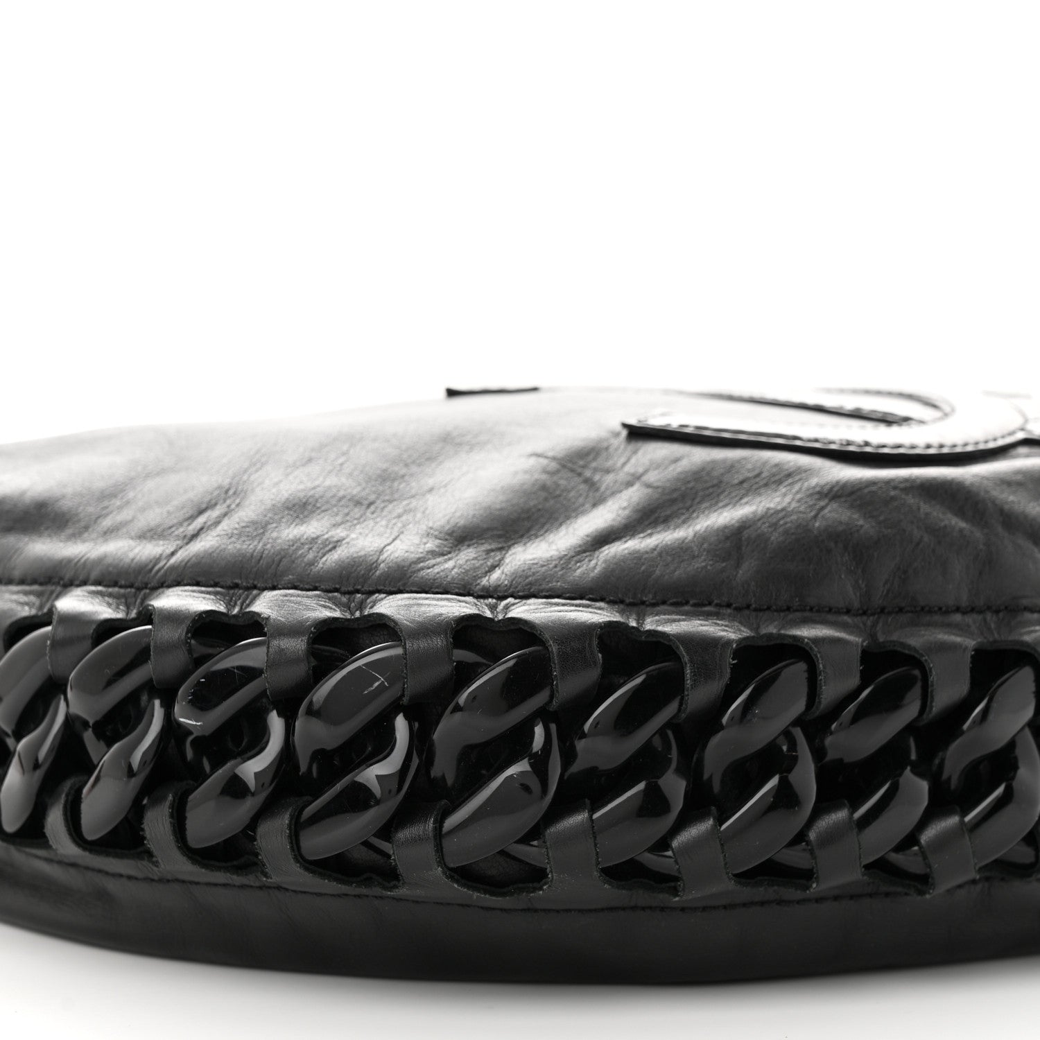 Chanel Calfskin Modern Chain Rhodoid Hobo Black 9 of 10