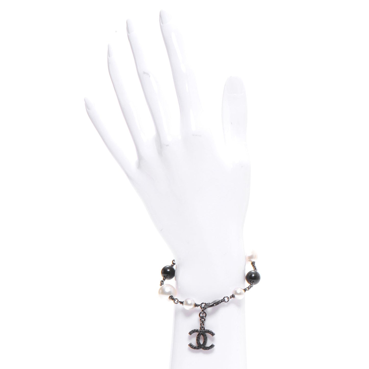 Pearl Beaded Camellia CC Bracelet