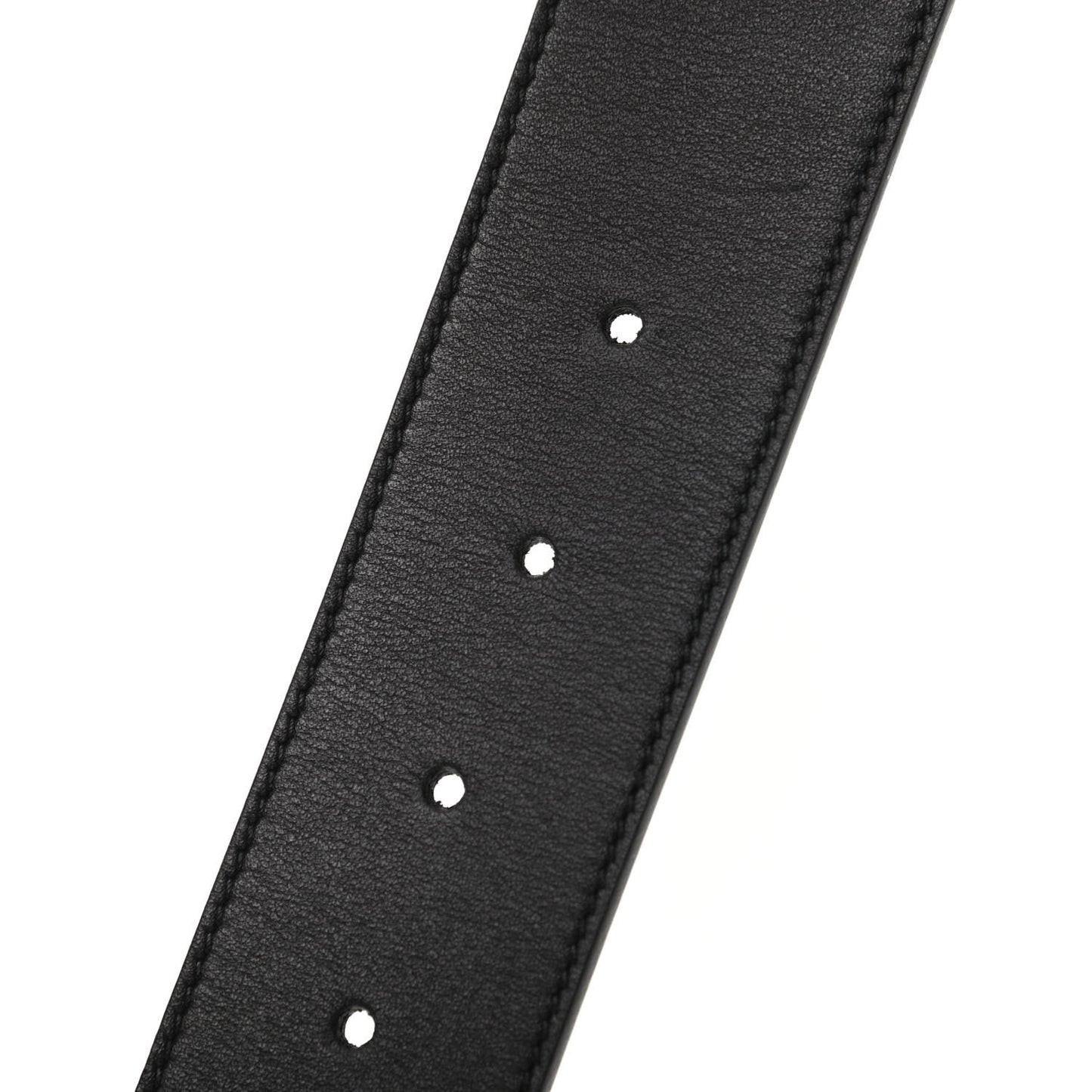 Moon Calfskin Pearl Double G 40mm Belt 95 38 Black Cream