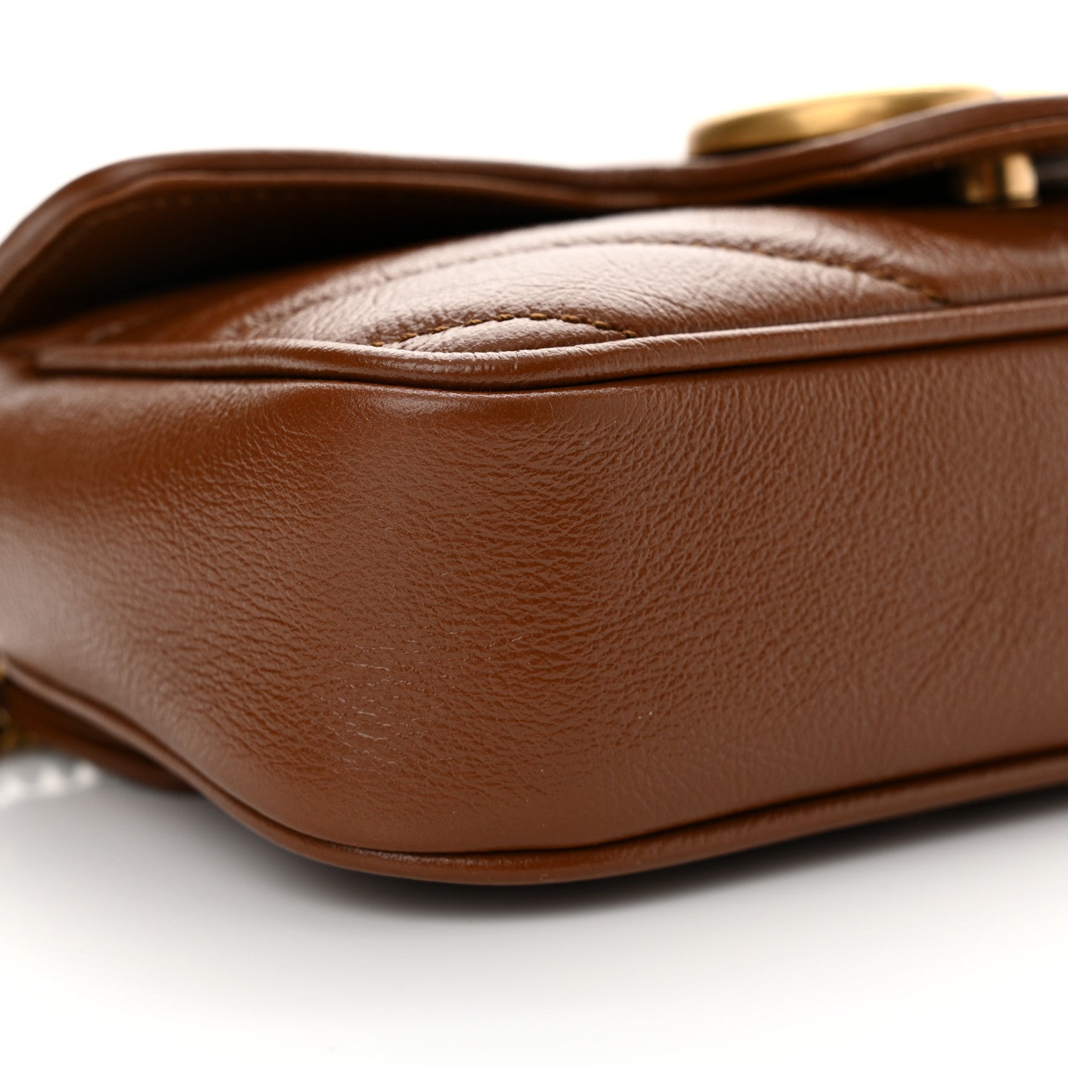 Gucci Azalea Calfskin Matelasse Diagonal Super Mini GG Marmont Shoulder Bag Cuir 9 of 10