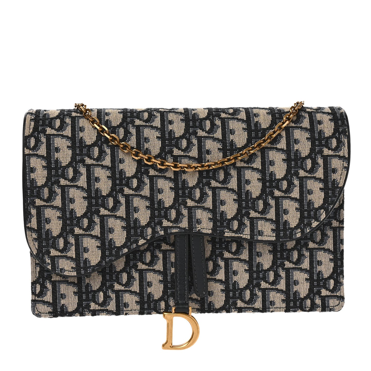 Oblique Saddle Chain Pouch Blue