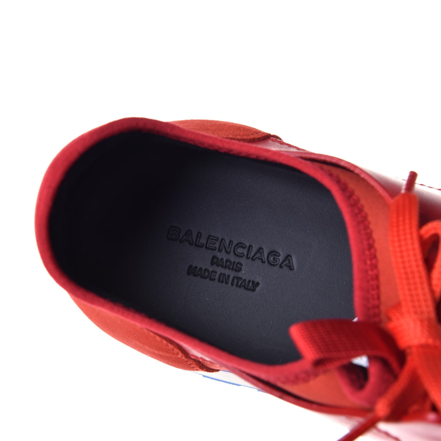 Mesh Calfskin Neoprene Suede Mens Race Runner Sneakers 44 Rouge