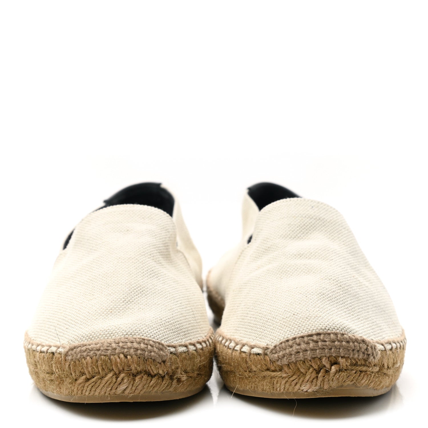 Saint Laurent Canvas Nappa Elba Light Logo Embroidered Espadrilles 39.5 Panna 2 of 8