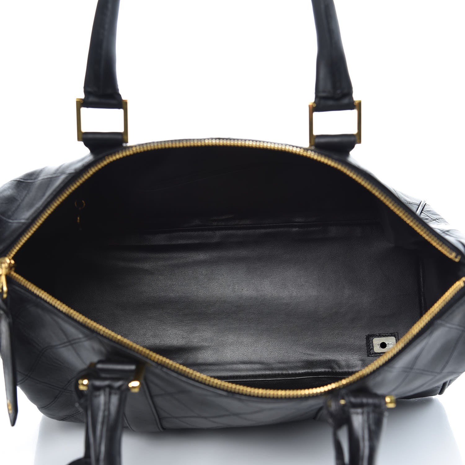 Chanel Calfskin Stitched CC Boston Black 5 of 12