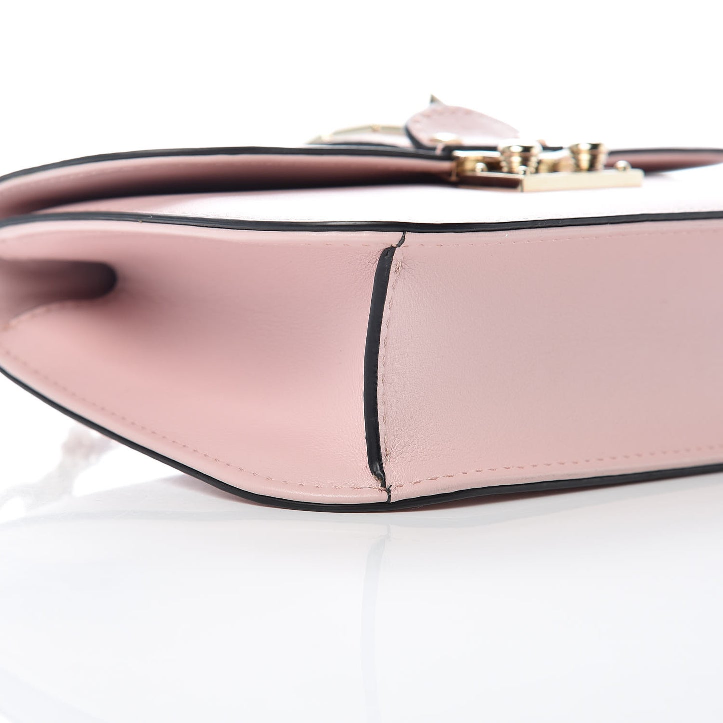 Vitello Small Glam Lock Rockstud Flap Water Rose