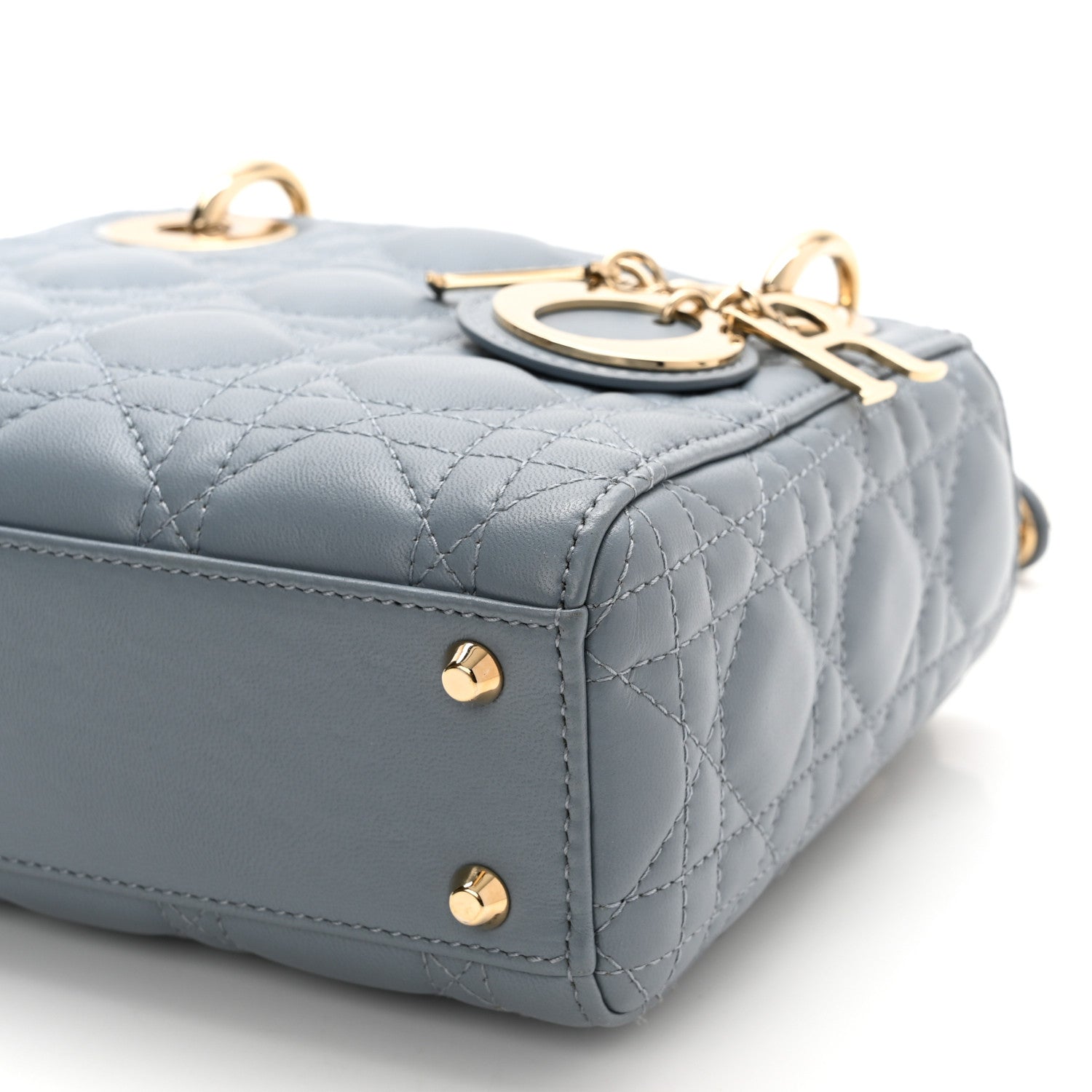 Christian Dior Lambskin Cannage Mini Lady Dior Cloud Blue 10 of 10