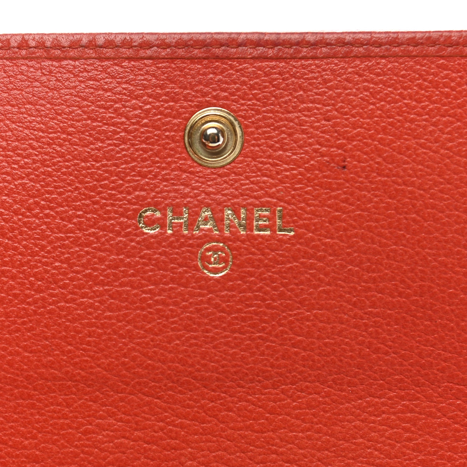 Chanel Goatskin Camellia Embossed Flap Wallet Red 6 of 15
