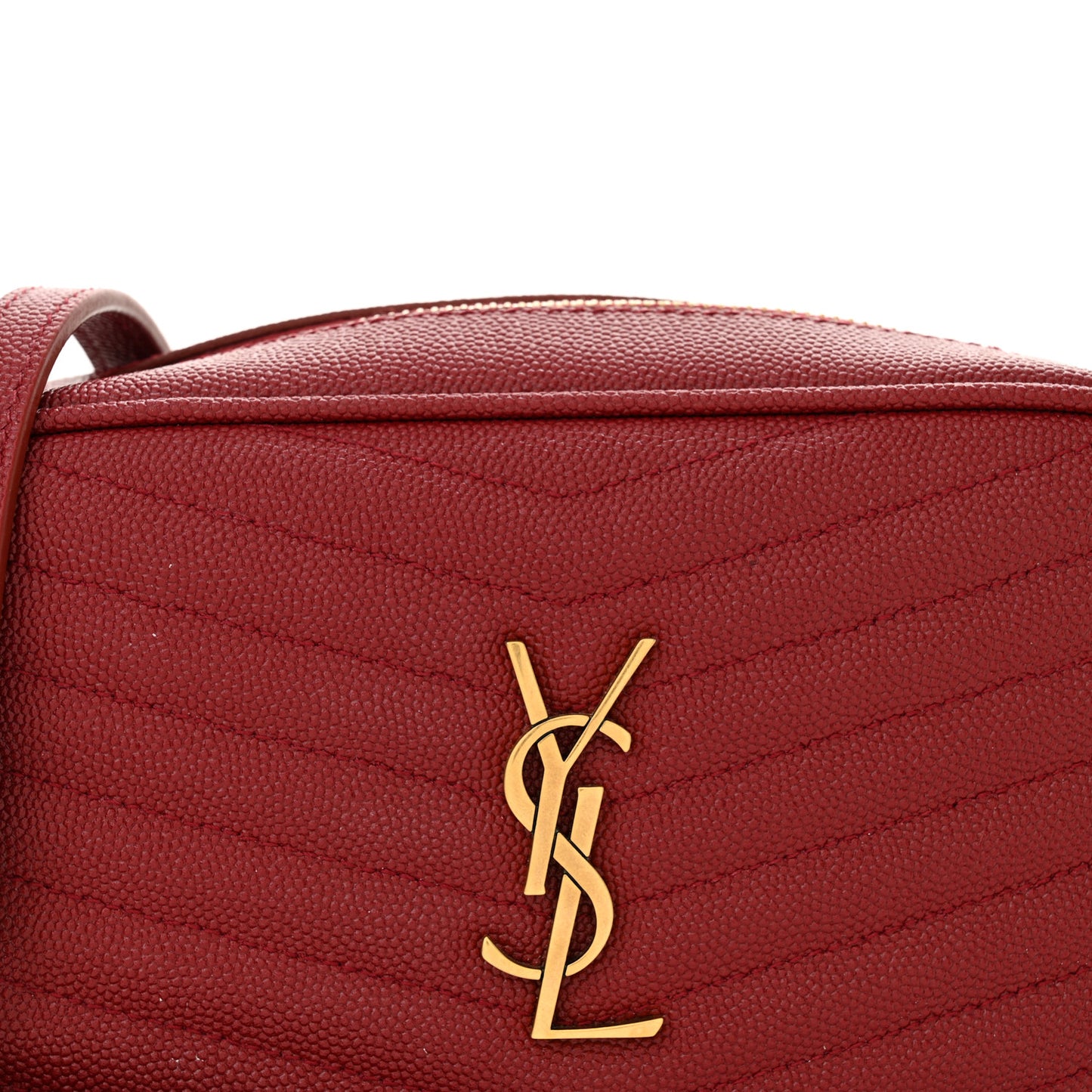 Grain De Poudre Matelasse Monogram Mini Lou Camera Bag Opyum Red