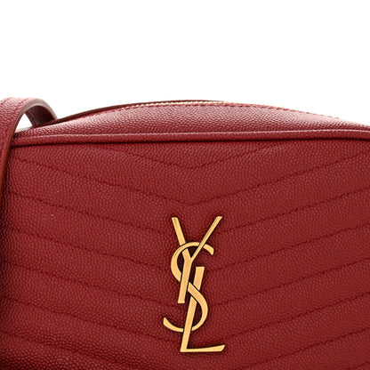 Saint Laurent Grain De Poudre Matelasse Monogram Mini Lou Camera Bag Opyum Red 8 of 10