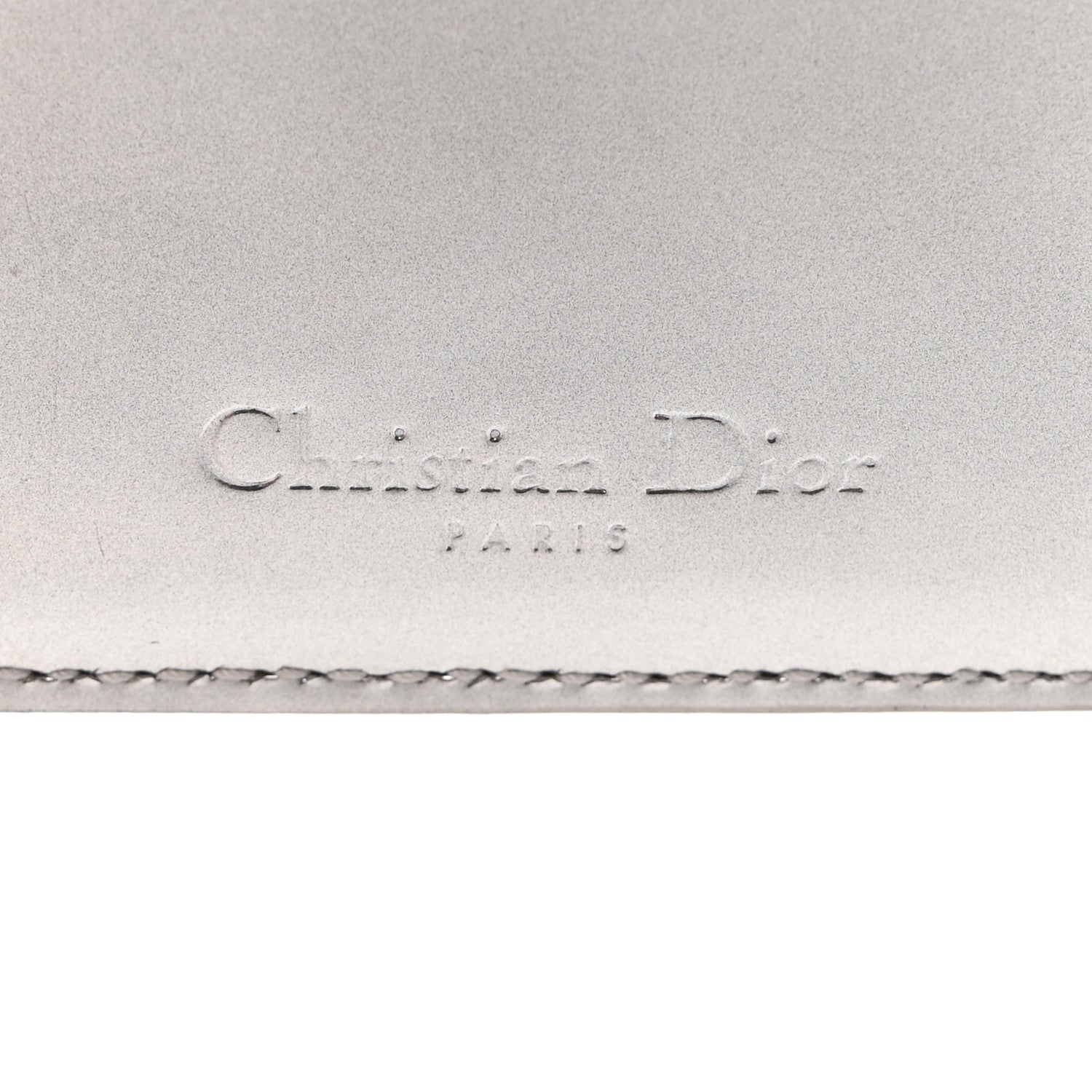 Christian Dior Metallic Patent Micro-Cannage Lady Dior Card Holder Silver 6 of 8