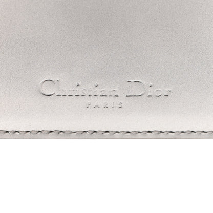 Christian Dior Metallic Patent Micro-Cannage Lady Dior Card Holder Silver 6 of 8