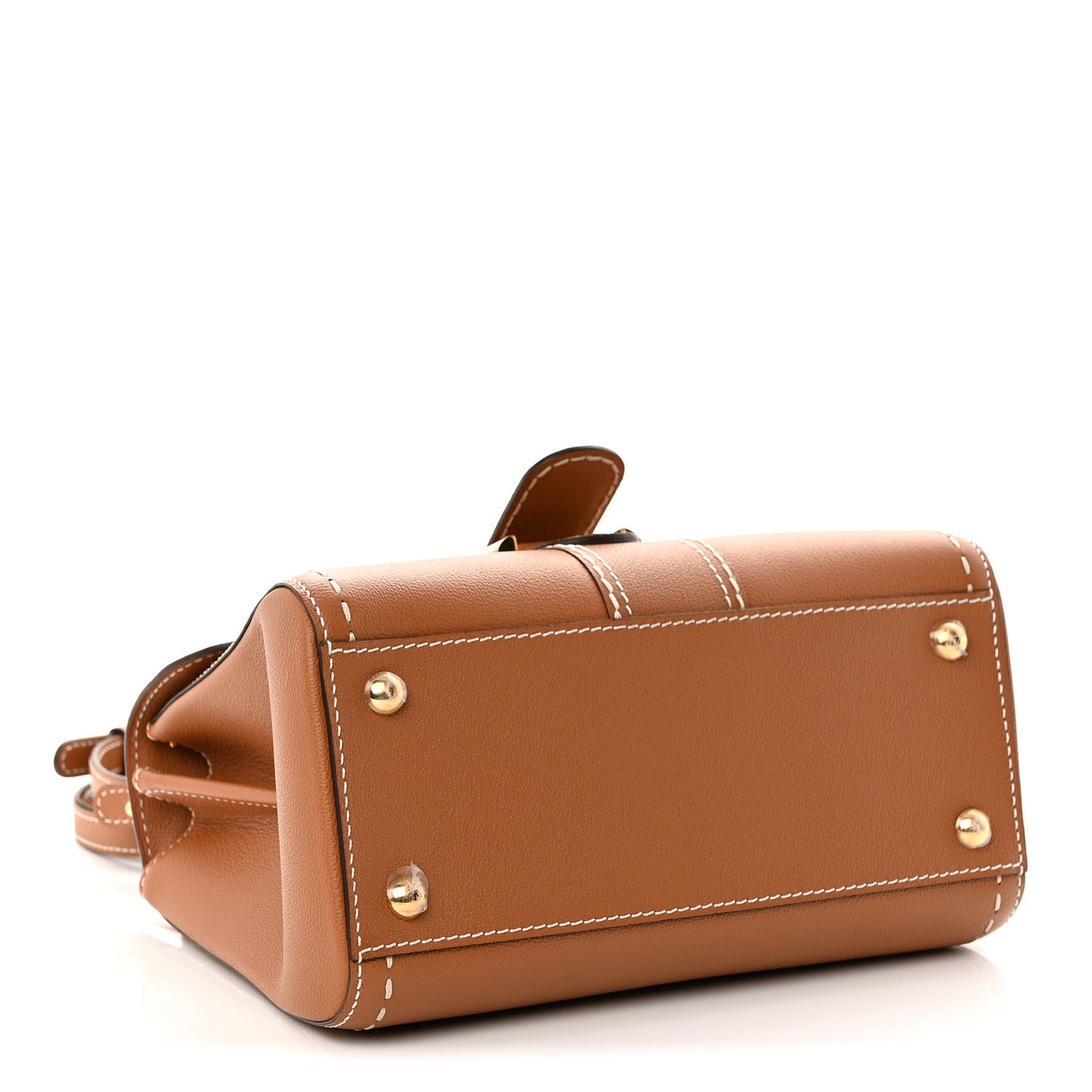 Grained Rodeo Calfskin Surpique PM Brillant Satchel Vegetal Ivory