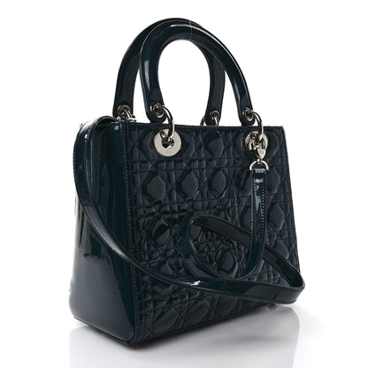 Christian Dior Patent Cannage Medium Lady Dior Turquoise 3 of 8