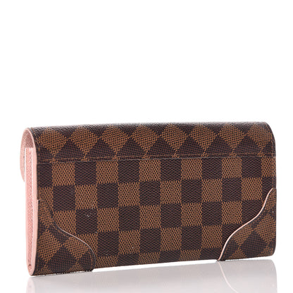 Louis Vuitton Damier Ebene Caissa Wallet Rose Ballerine 3 of 13