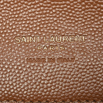 Saint Laurent Grain De Poudre Matelasse Chevron Monogram Cassandre Flap Pouch Natural Dark 6 of 10